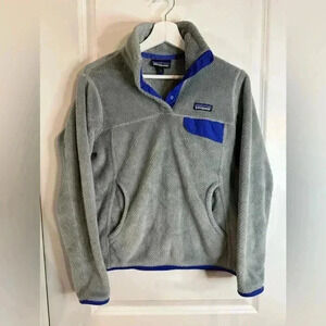 Patagonia Women’s Tailor Grey & Harvest Mood Blue Re-Tool Snap Pullover - Size S